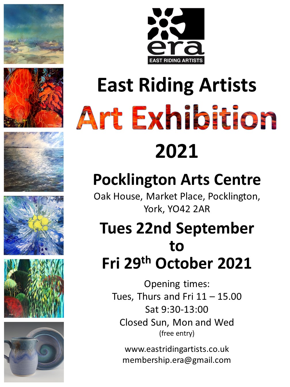 Poster - Exhibition at Pocklington Arts Centre (September 2021)