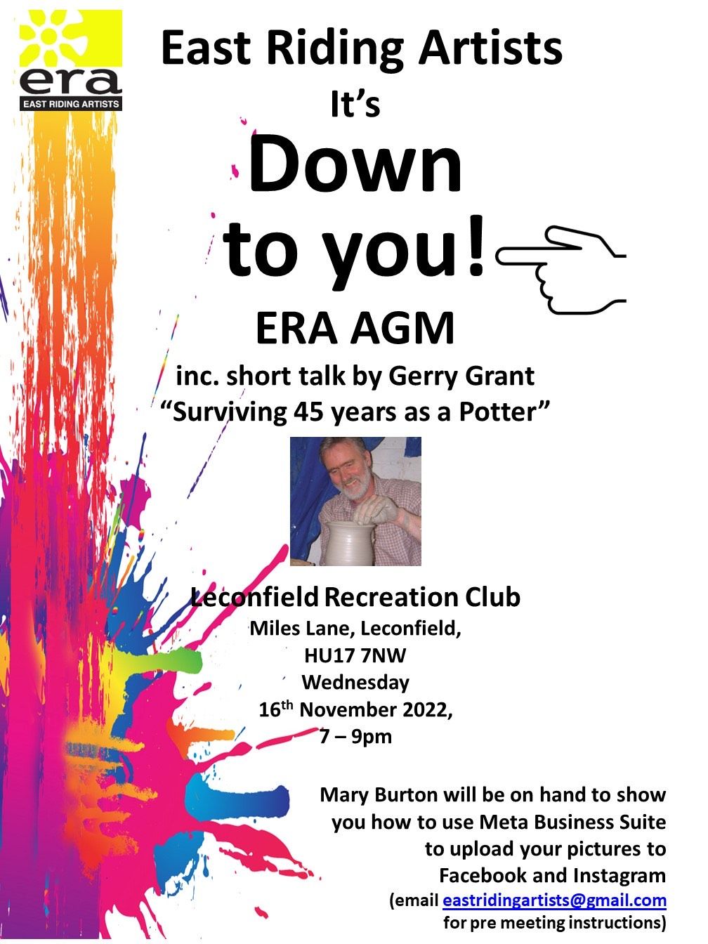 Event Poster: ERA AGM - 'It's Down To You'