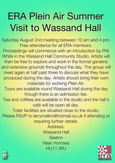 East Riding Artists - Visit to Wassand Hall
